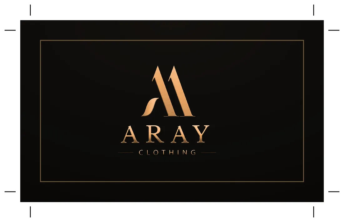 Aray Clothing business card, front
